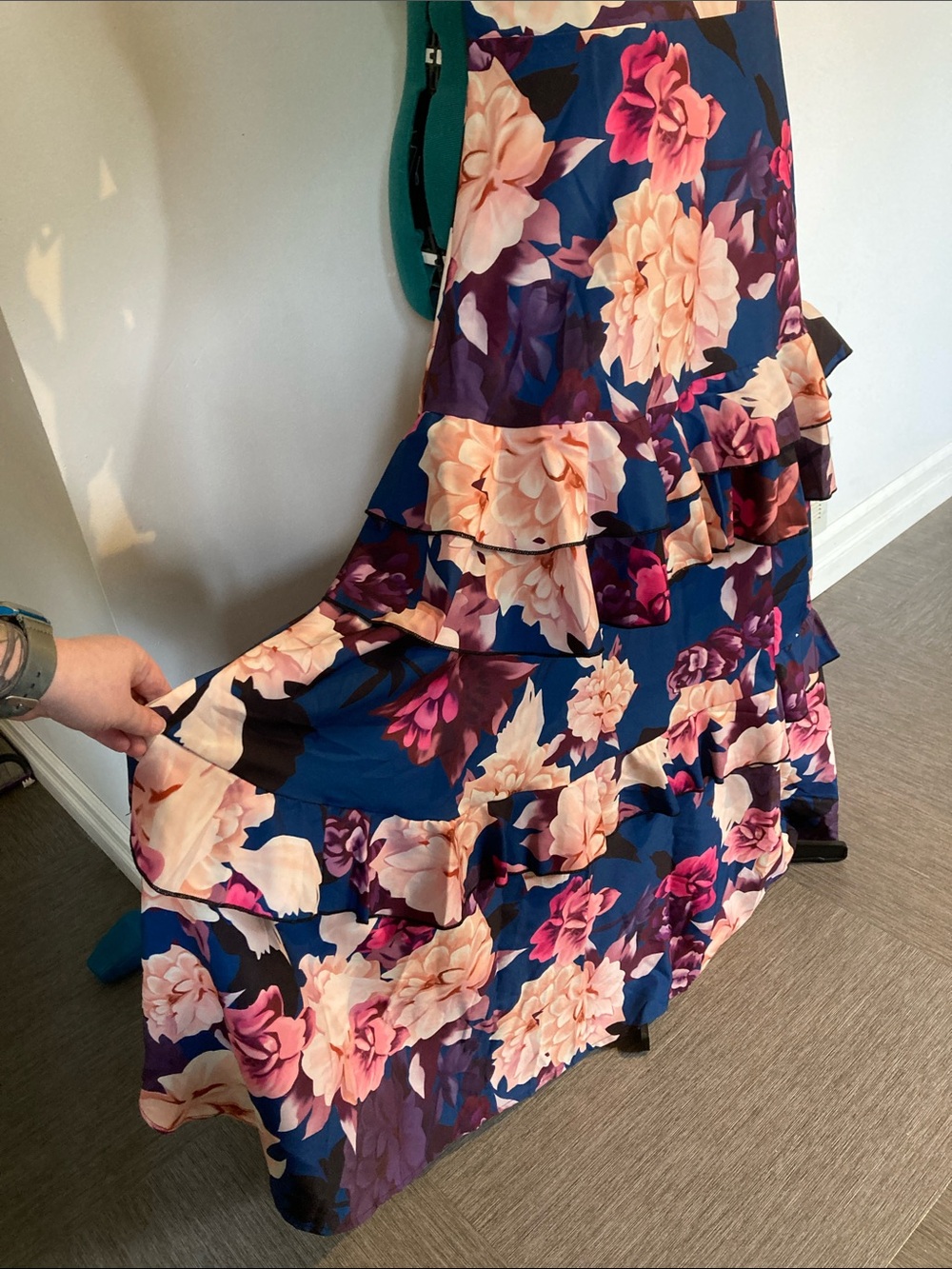 Tiered Floral Maxi Skirt
